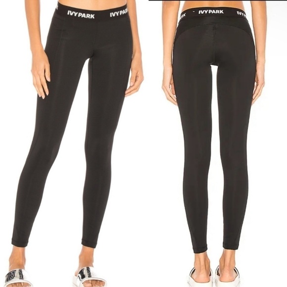 Ivy Park‎ Black Program Active Leggings Size Medium - Picture 1 of 7